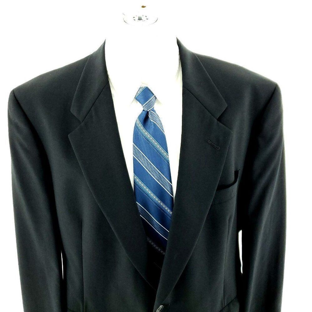 Hart Schaffner Marx Wool 2 Button Blazer‎ 44R Charcoal Gray